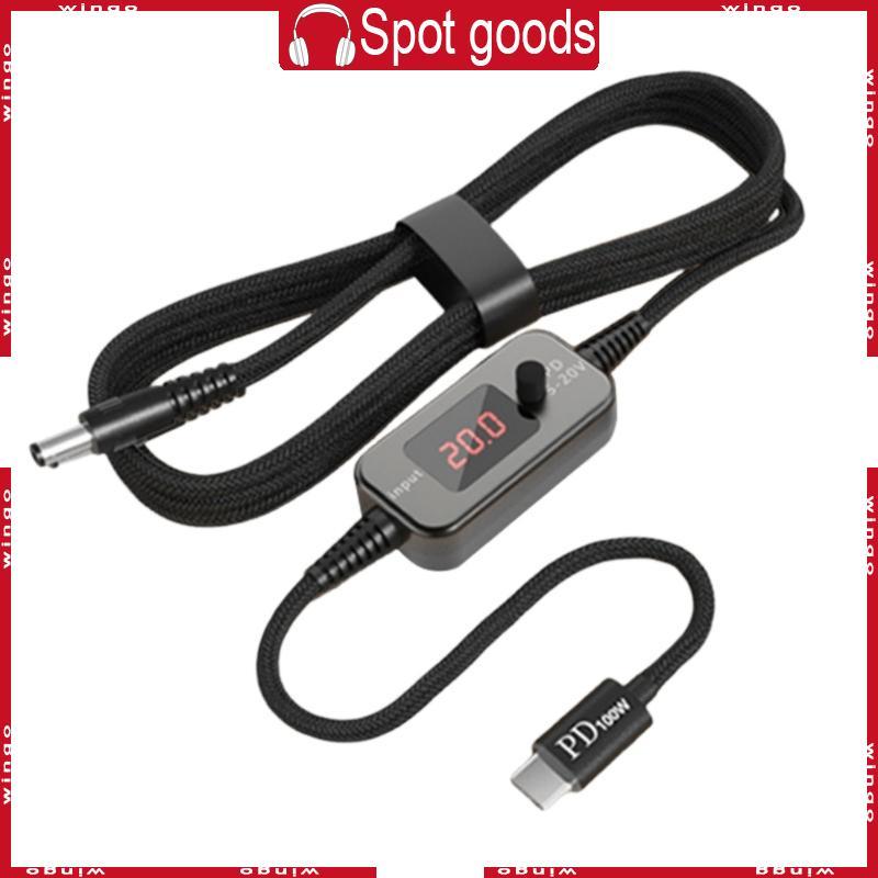 WIN PD100W USB C ถึง DC5525 สายชาร์จเร็ว 5V 9V 12V 15V 20V 5A ปรับ
