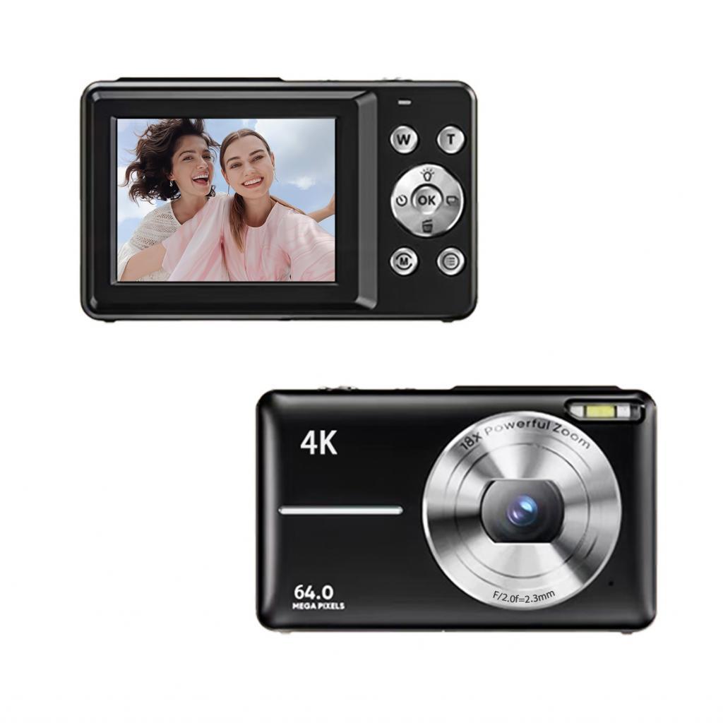 Joyfeel-TH Andoer 4K/30FPSกล้องดิจิตอล 64MPวิดีโอสำหรับเด็กหน้าจอ 2.88 นิ้วซูม 18 เท่าแบตเตอรี่ในตัว