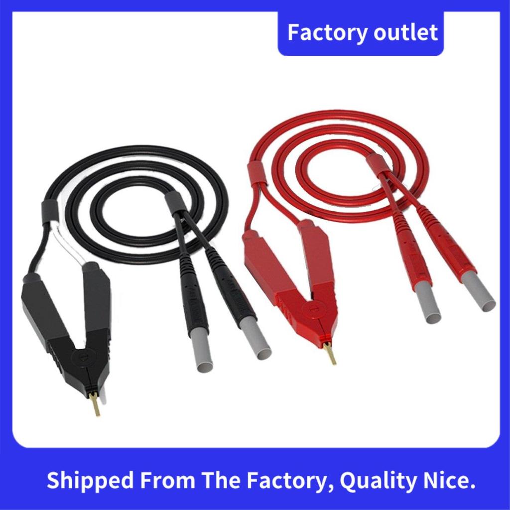 Kelvin Test Lead Bottom Resistance 4 สาย 4 มม.ปลั๊กโคมไฟคลิป Orchalum ชุบ Kelvin Probes J.70075