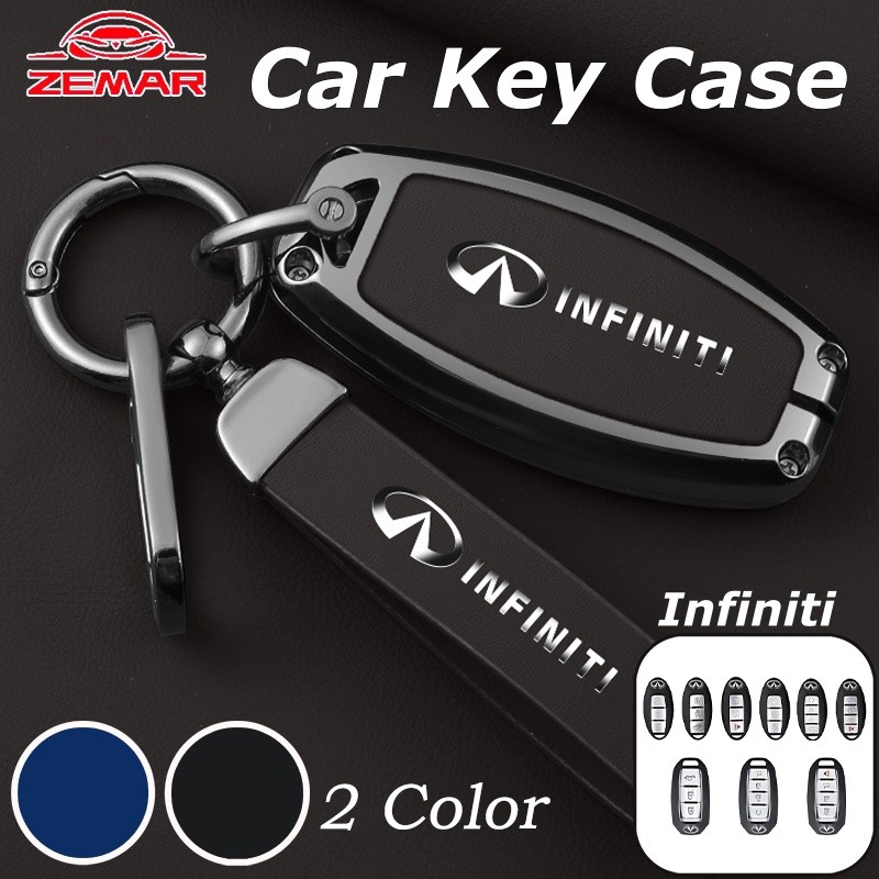 Infiniti หนังกุญแจรถฝาครอบสมาร์ทคีย์กรณี Protector แฟชั่น KeyChain สําหรับ Infiniti Q50 Q60 QX70
