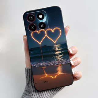 เคสโทรศัพท์สําหรับ ZTE Blade A35/A55 ซิลิโคนอ่อนนุ่มสีดํากรณีรูปแบบดูดี Love Beach, Snow Mountain เคสกันกระแทก
