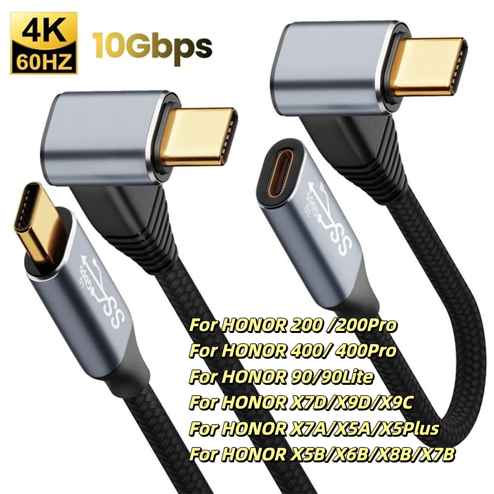 LKY6 USB3.1 Gen2 Type-C ข้อศอก 10Gbps 4K @ 60Hz สาย PD 100W 5A Fast Charging สําหรับ Steam Deck Ocul