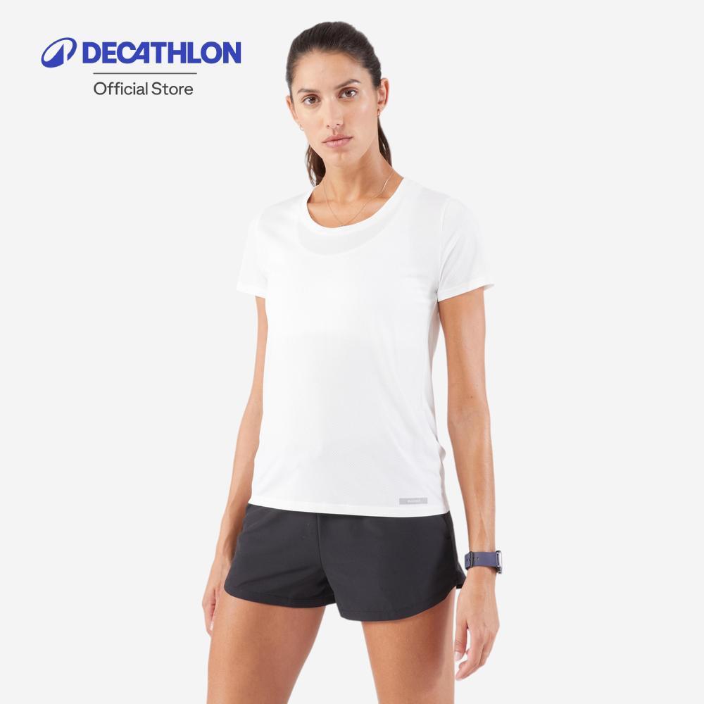 Decathlon Women'S Running T-Shirt เสื้อยืดผู้หญิงสำหรับใส่วิ่งระบายอากาศได้ดี รุ่น Kiprun Run - White