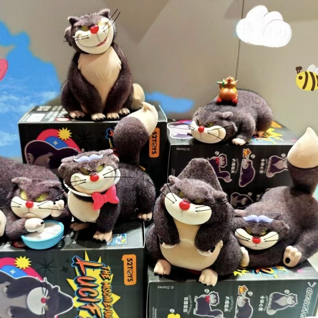 [คลังสินค้าพร้อม] ของแท้ 52Toys Disney Bad Cat Cat Cat Lucifer Series Mystery Box ของเล่นอินเทรนด์ตุ