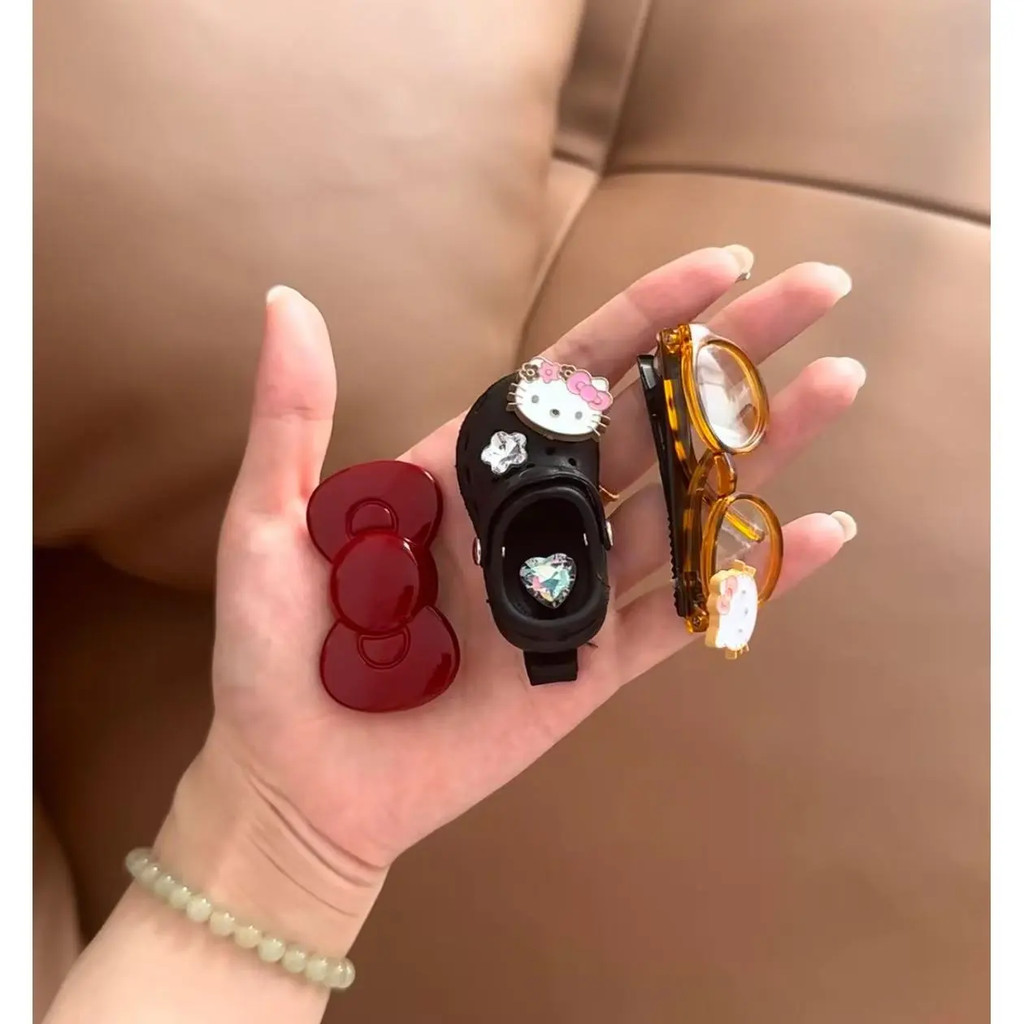 .ชุดกิ๊บติดผมโบว์Kittyคลิปหน้าม้าอะคริลิคน่ารัก Croc & Bow Style | เครื่องประดับผม น่ารัก สําหรับเด็