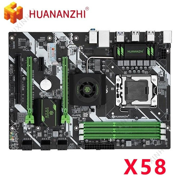 90% ใหม่HUANANZHI South gold X58 เมนบอร์ด CPU ชุดเดสก์ท็อปเกมเมนบอร์ด RECC หน่วยความจํา 1366 พิน Xeo