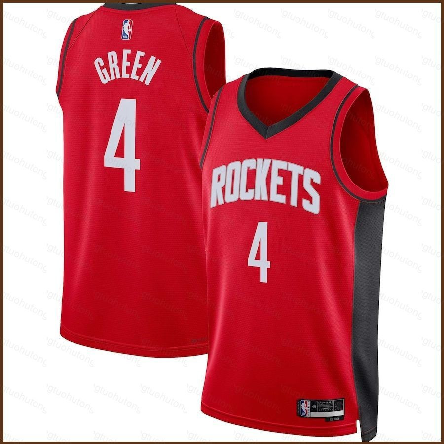 เสื้อทีม NBA Houston Rockets แบบ-icon ของ Jalen Green สีแดง สำหรับคนใหญ่และเด็ก