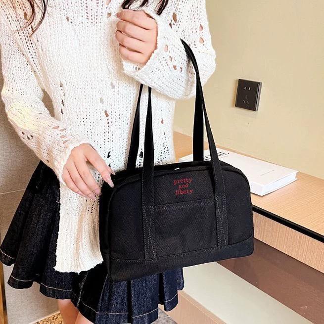 【พร้อมส่ง】wonderful story กระเป๋าสะพายข้างผู้หญิง กระเป๋าผ้าใบ สไตล์เกาหลี เรียบง่าย