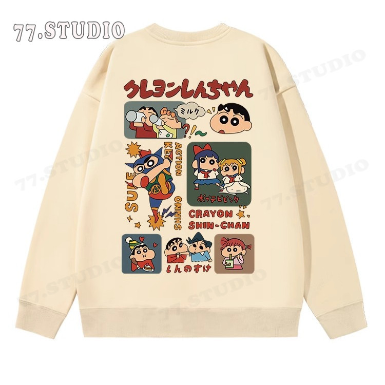 （พร้อมส่งจากกรุงเทพ） เสื้อกันหนาวแขนยาว เสื้อยืดคอกลมพิมพ์ลาย เสื้อเชิ้ตลำลองทรงหลวมใส่สบาย ผู้ชายและผู้หญิง M-XXXL