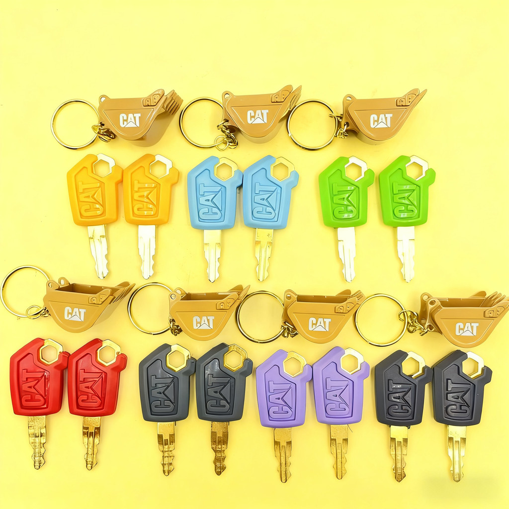 2 ชิ้น Key Excavator อุปกรณ์หนักพวงกุญแจ F0002 8H5306 5P8500 กุญแจจุดระเบิดพร้อมพวงกุญแจถัง