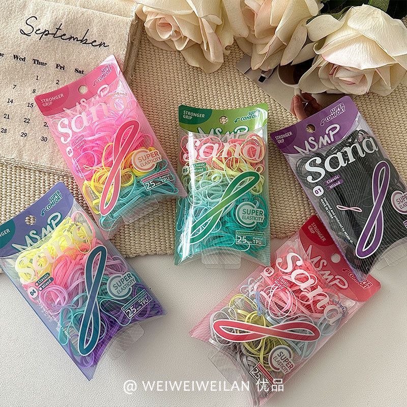 TINY SEOUL PREMIUM COLORFUL HAIR RUBBER -PT0089 - ยางรัดผมแฟชั่นสตรีเกาหลีหรูหรา