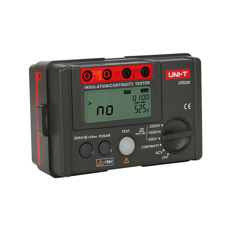 Unique UT501A/UT502A/UT513 เครื่องทดสอบความต้านทานฉนวน Digital Megohmmeter 1,000V Shaker