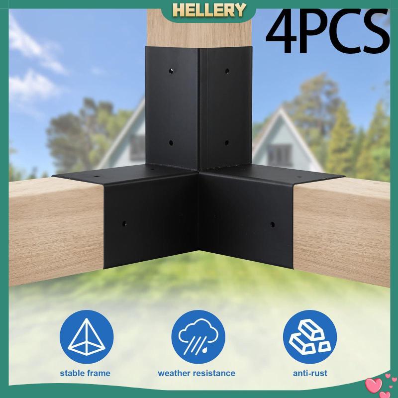 [HelleryTH] 4x Pergola Brackets ขายึดมุมมุมขวา 3 ทางสําหรับ Lumber Pergola