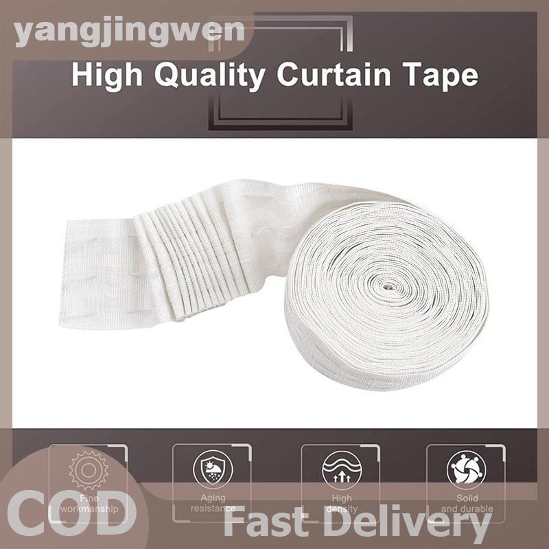 YANGWEN 10 เมตร/10.9Yards จีบผ้าม่าน Header เทปที่ถอดออกได้ผ้าม่าน Header เทปสําหรับผ้าม่านแสงผ้าม่า
