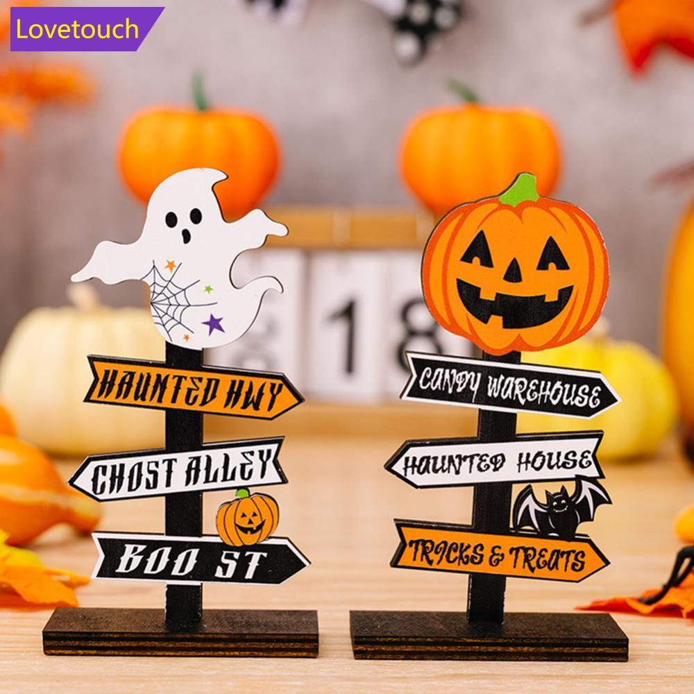 LOVETOUCH Creative Halloween Pumpkin Letter Ghost เครื่องประดับไม้รูปต้นไม้ Ghost Desktop เครื่องประ