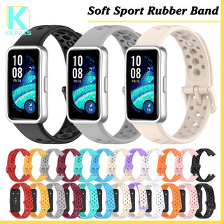 สายซิลิโคน for นาฬิกาอัจฉริยะ Huawei Band 10 9 8 NFC สาย ยางนุ่มกีฬาวงดนตรีเปลี่ยนสายรัดข้อมืออุปกรณ์เสริม
