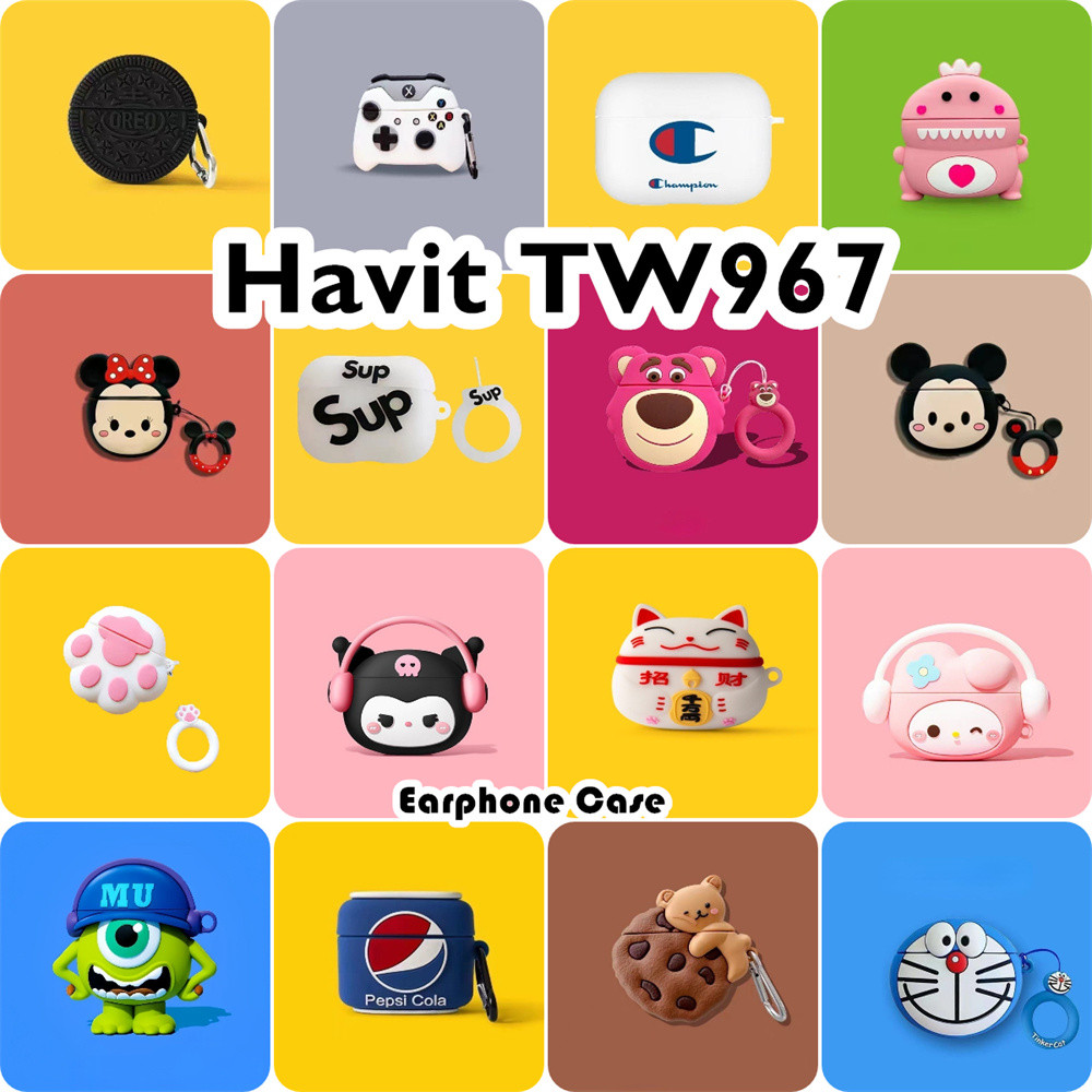 Future starFor Havit TW967 Case Casing Soft Silicone Cartoon Innovation Headphone Case Cover NO.1