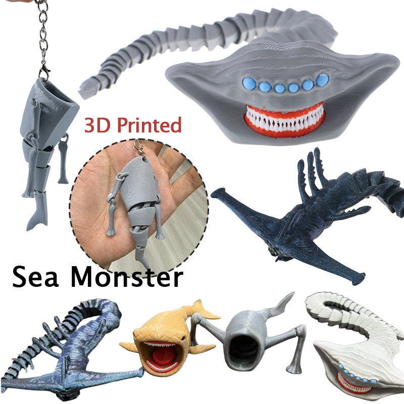 Cuero Toy Sea Eater พวงกุญแจ Pendent Sea Monster El Gran Maja Ghost Leviathan คอลเลกชันโมเดลที่สามารถเคลื่อนย้ายได้