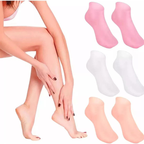 double.thai ถุงเท้าซิลิโคนเจล ให้ความชุ่มชื้น ป้องกันผิวแตก ดูแลผิวเท้า พร้อมส่ง (สุ่มสี)