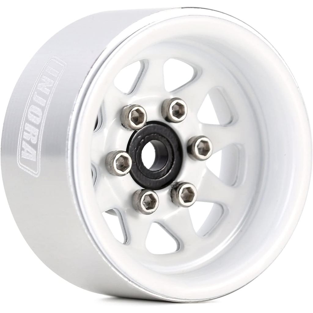 INJORA 1.0 Beadlock Wheel Stamped Steel Beadlock Deep Dish 1.0" Wheels for Axial SCX24 Gladiator Dea
