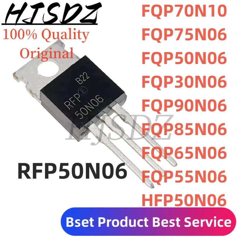 5PCS FQP30N06 FQP85N06 F-22090N10 FQP55N06 RFP50N06 FQP65N06 FQP50N06 FQP50N06 F70N10 ทรานซิสเตอร์