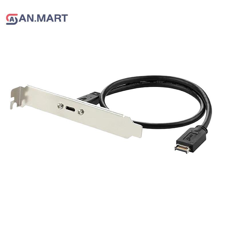 AN.MART 50 ซม.USB 3.2 แผงด้านหน้า Header Type-E ถึง USB-C Type C หญิงเชื่อมต่อสายไฟ Type-E Baffle Ca
