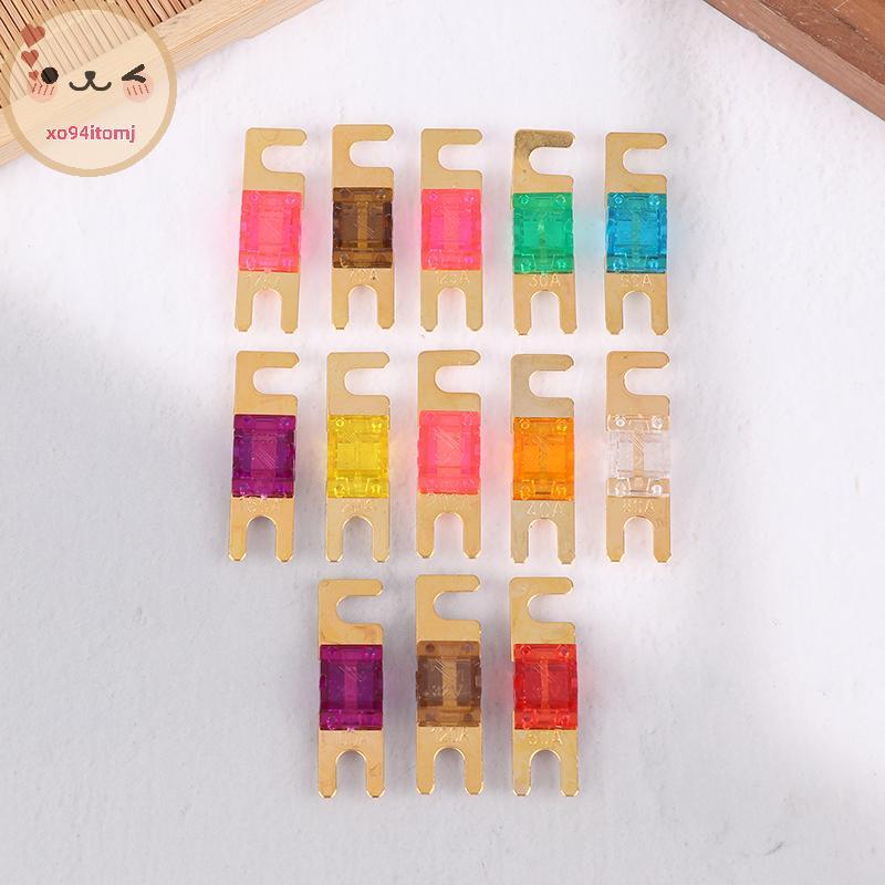 XOTOMJ 2 ชิ้น Gold Plated Stud ฟิวส์รถเครื่องเสียงรถยนต์ฟิวส์ 20A 30A 40A 50A 60A 70A 80A 100A 120A 125A 150A 175A 200A 32V ฟิวส์อัตโนมัติ TH