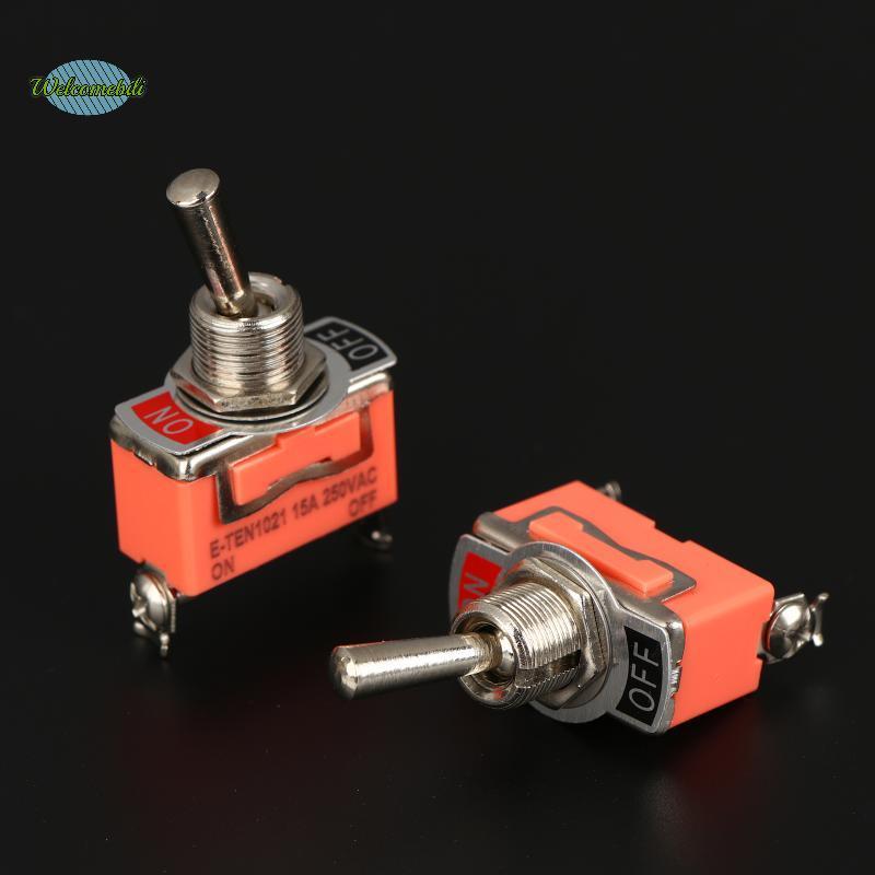 [WLB-t] 5 ชิ้น SPST DPDT 250V 15A Toggle Switch 2 ตําแหน่งสลักเปิด-ปิด-เปิด E-TEN1322 1021 1122 1221