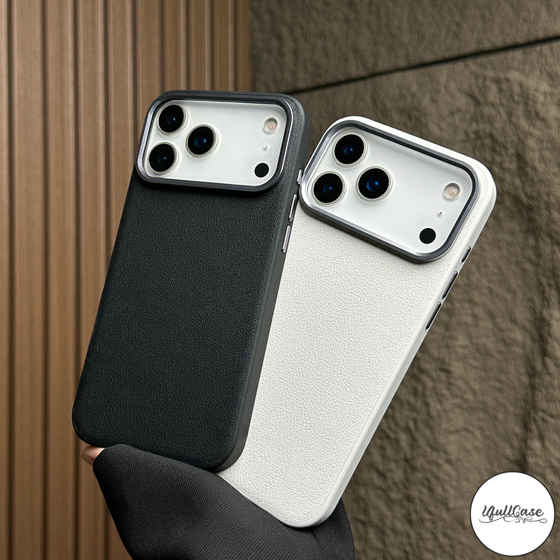 สำหรับ IPhone 15 16 17 air 12 13 11 14 Pro Max 7 8 15 14 plus XR XS X Maxย้อนยุคสีดำสีขาวสีทึบ เนื้อหนัง เคสป้องกันการตก