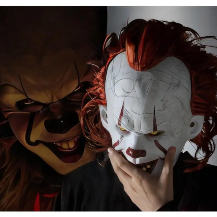 หน้ากากตัวตลก Pennywise <It> Clown Mask, Pennywise Mask Halloween 🚚ด่วนมีส่งGrabค่า