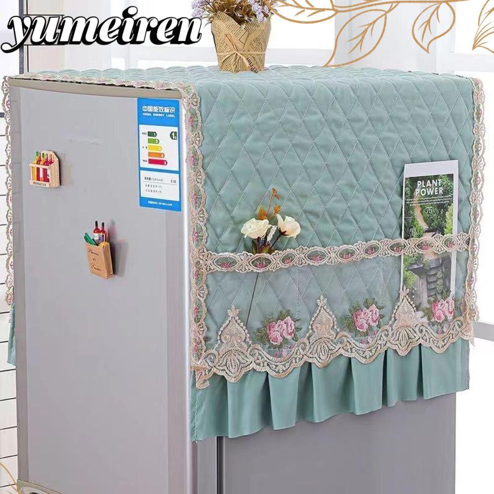 YUMEIREN ผ้าคลุมกันฝุ่นตู้เย็น 55×140 ซม. ผ้าคลุมตกแต่งตู้ประตูเดียว นุ่ม มัลติฟังก์ชั่น แฟชั่น