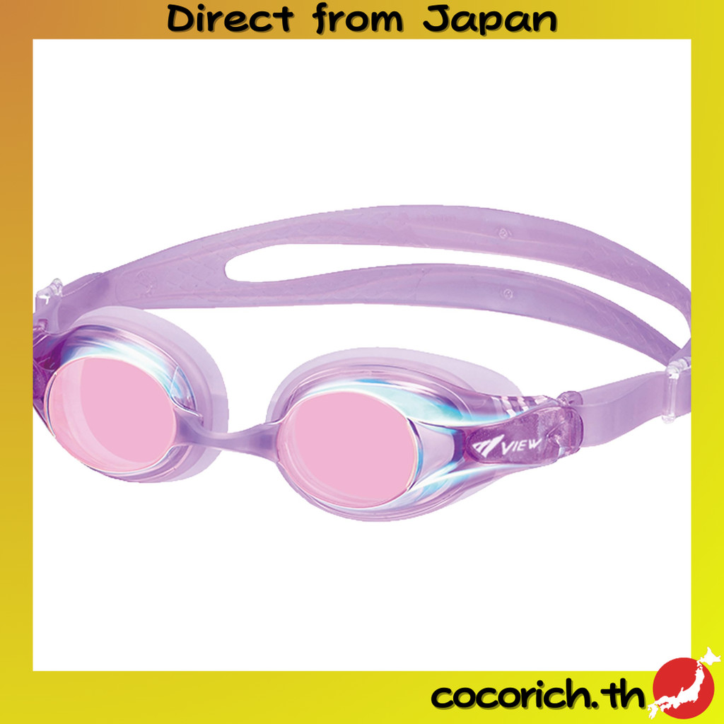 แว่นว่ายน้ำเด็กผู้ใหญ่ VIEW (View) ผลิตในญี่ปุ่น สำหรับเด็กอายุ 6-12 ปี รุ่นกันเชื้อแบคทีเรีย แบบมิเ