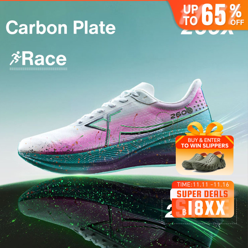 【xtep】260X | รองเท้าวิ่งแข่งแผ่นคาร์บอนมาราธอน สําหรับผู้ชาย 85% Racing Carbon plate Running Shoe