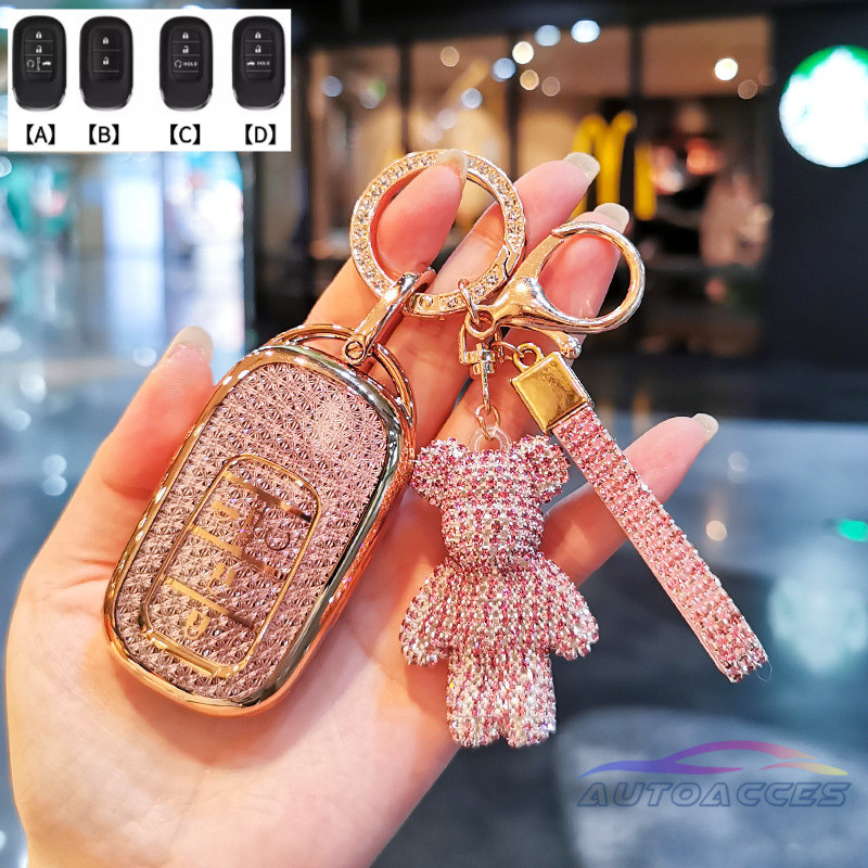 หรูหรารถ Key สําหรับ Honda HRV 2022-2026 HRV RS Civic RS HEV Civic FE 2025 CRV Vezel สมาร์ท Keyless Remote Fob ผู้ถือ Protector พวงกุญแจ