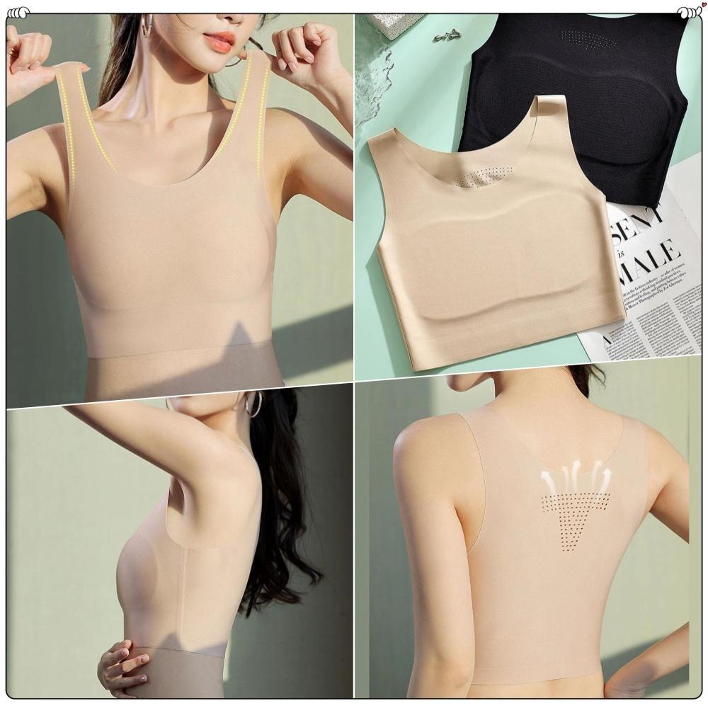 【สินค้าพร้อมส่ง】 【S-3XL】เสื้อรัดหน้าอกทอมบอยแบบไม่มีรอยสำหรับวิ่งเทรนนิ่ง เสื้อรัดหน้าอกกันกระแทก เสื้อรัดตัว สีพื้นเรียบง่ายพร้อมแผ่นเสริมหน้าอก สายสะพายไหล่กว้าง สวมใส่สบาย ระบายอากาศได้ดี 【LuckServeX】 - รูปที่ 2