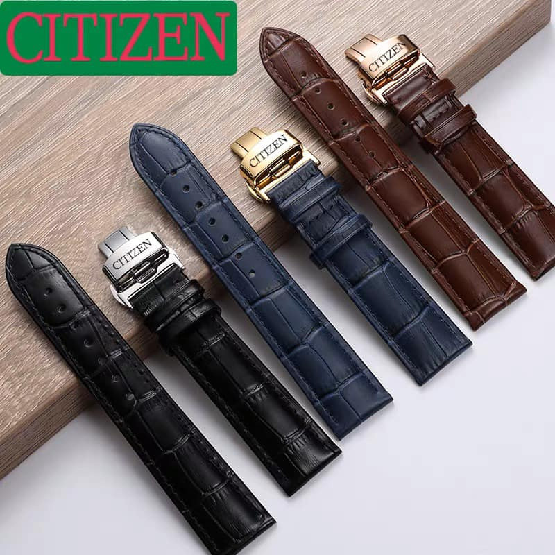 11/9✈(bolanxun)สายนาฬิกาหนัง Citizen,18 20 22 พร้อมหัวเข็มขัด