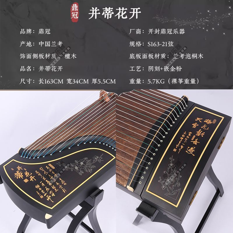Dingguan Guzheng Piano 163 ขนาดมาตรฐาน Guzheng เริ่มต้นผู้ใหญ่เบื้องต้นเล่น Guzheng