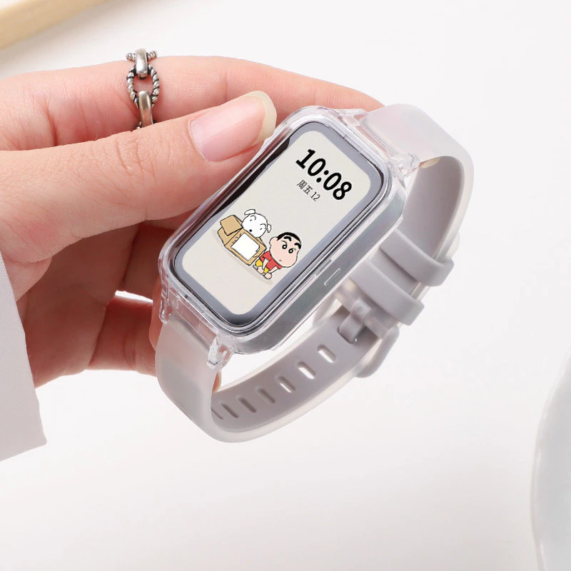 สายรัดซิลิโคนสําหรับ For Xiaomi Smart Band 9 Active / 8 Active แฟชั่นสําหรับ for Redmi Band 3 2 สายรัดข้อมือสร้อยข้อมือทูโทนโปร่งแสง