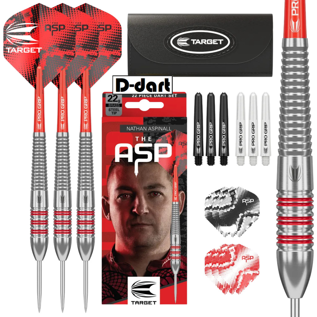 TIP STEEL DARTS - ทีม 22G PRO ASP NATHAN ASPINALL BRASS STEEL DARTS (ARROW DART KELULI)
