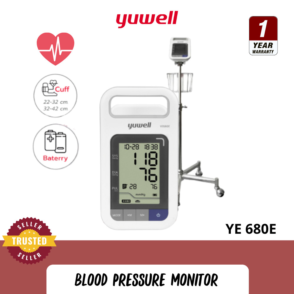 Yuwell Thailand Blood Pressure Monitor เครื่องวัดความดันโลหิต Yuwell รุ่น YE680E [1 Year Warranty.]