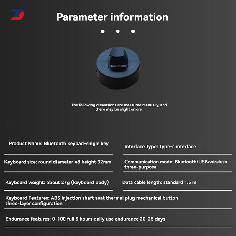 1-Key Mini Keypad 2.4G ไร้สาย USB Mechanical Gaming Keyboard Hot Key Program Custom Macro Gaming Key