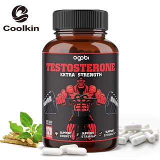 COOLKIN Testosterone Extra Strength, Ashwagandha Root, Tribulus Terrestris, รากโสม, Tongkat Ali Root - 30/60/120 แคปซูล, Made in USA