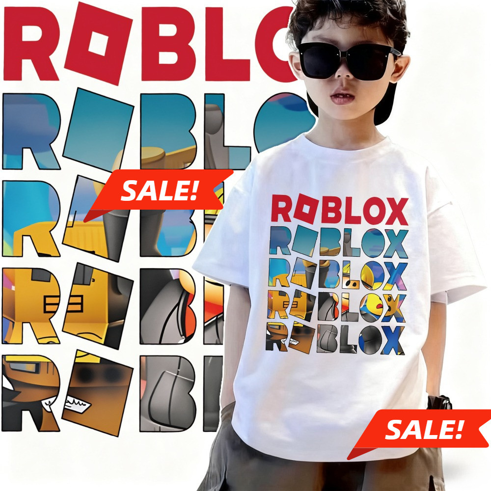 220G ผ้าฝ้าย 100%NELLY ROBLOX เสื้อยืดเด็กหลวมรอบคอสั้น, TSHIRT ชุดสําหรับ 3-14 Yrs