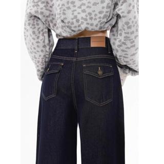 กางเกงยีนส์สีน้ำเงินเข้ม ดีไซน์กระเป่าหลังใหม่ล่าสุด ยีนส์สำ…