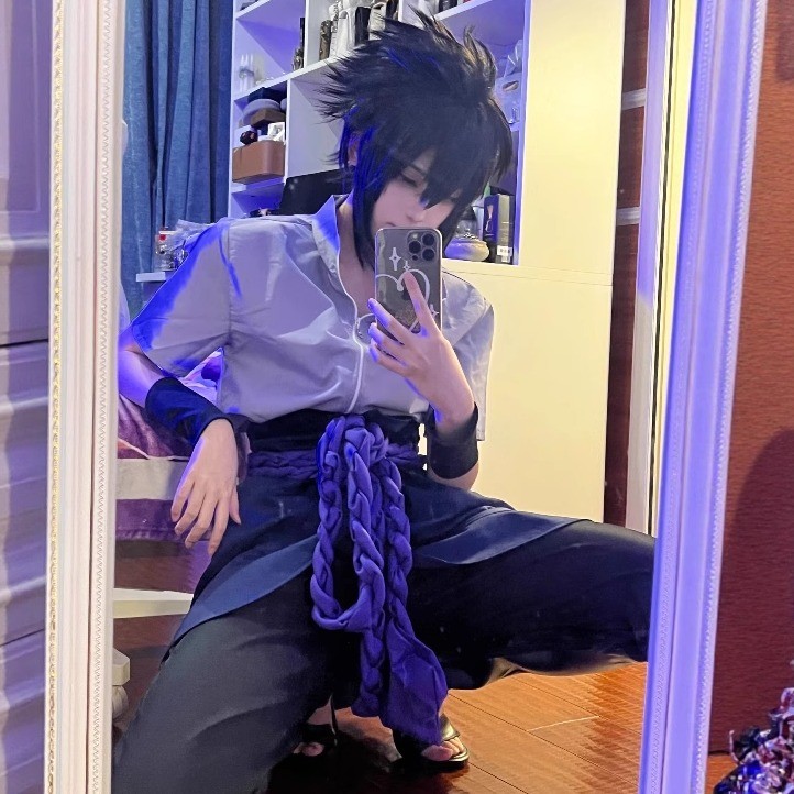 Yegejia ชุดคอสเพลย์ Sasuke Uchiha สำหรับการแสดง Naruto Cosplay