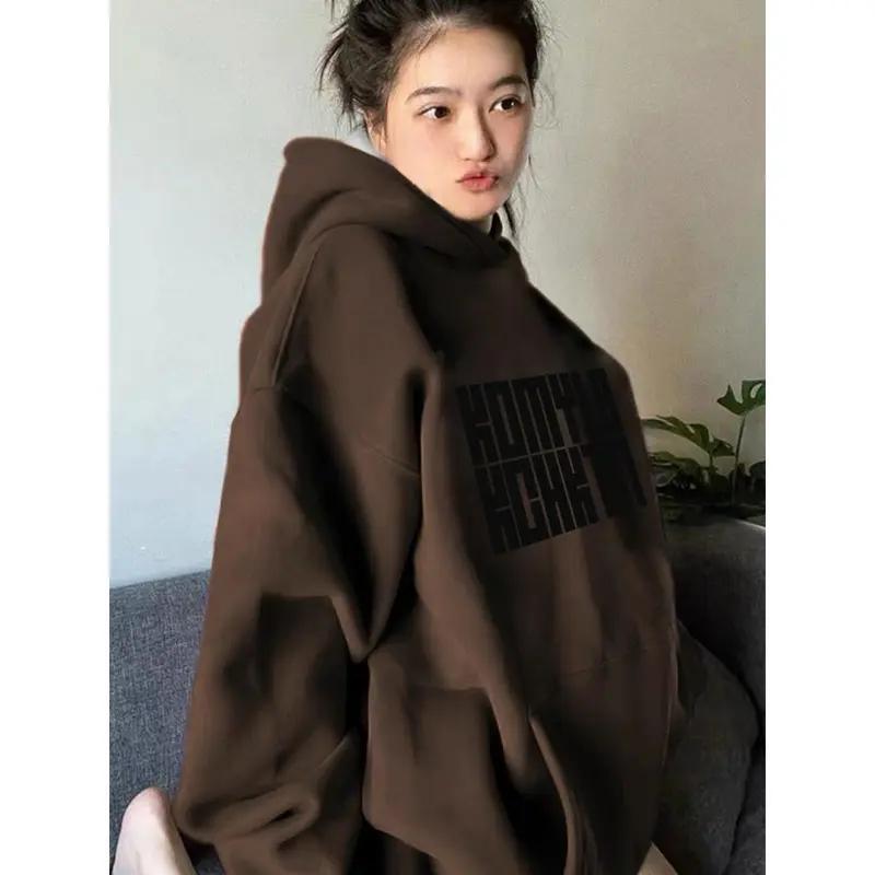 【My-T】 เสื้อแขนยาว สตรีทแฟชั่น Oversizedเสื้อฮู้ด รูปที่ 2