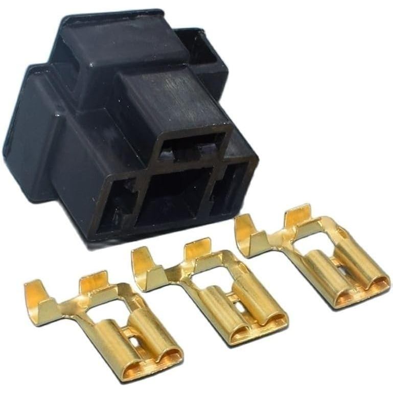 HUABAO 2 ชุด 3 ขา H/4 9004 เซรามิคพลาสติกไฟหน้าซ็อกเก็ตขั้วต่อยานยนต์ DJD031A-1(สีส้ม)