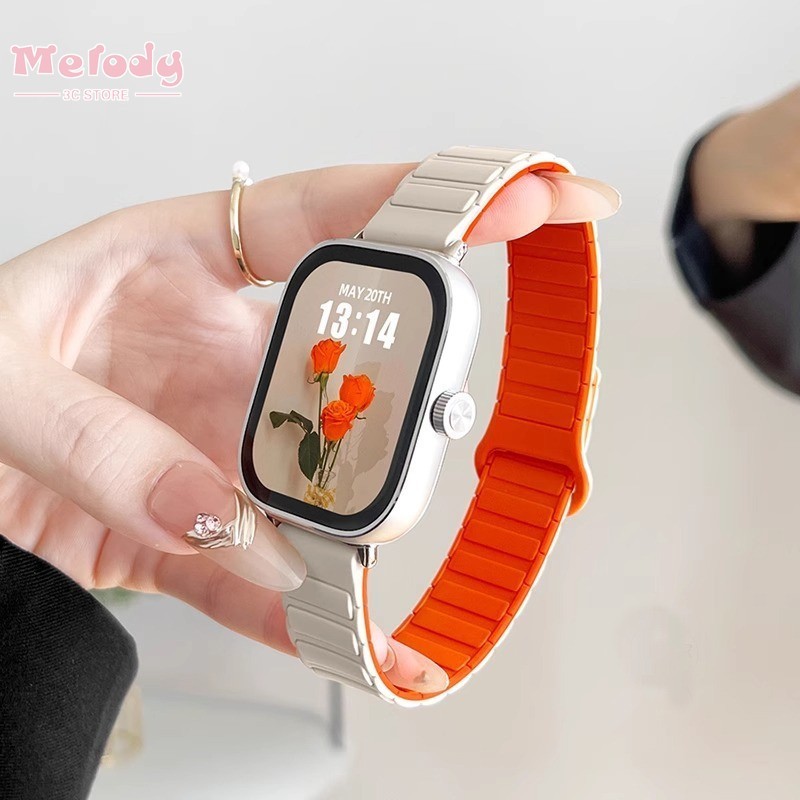Mech สามสายแม่เหล็กสําหรับ Redmi watch6 watch5 watch4 ซิลิโคนแม่เหล็กดูด warchband สําหรับ redmiwatch5 LITE/Watch5 Active band