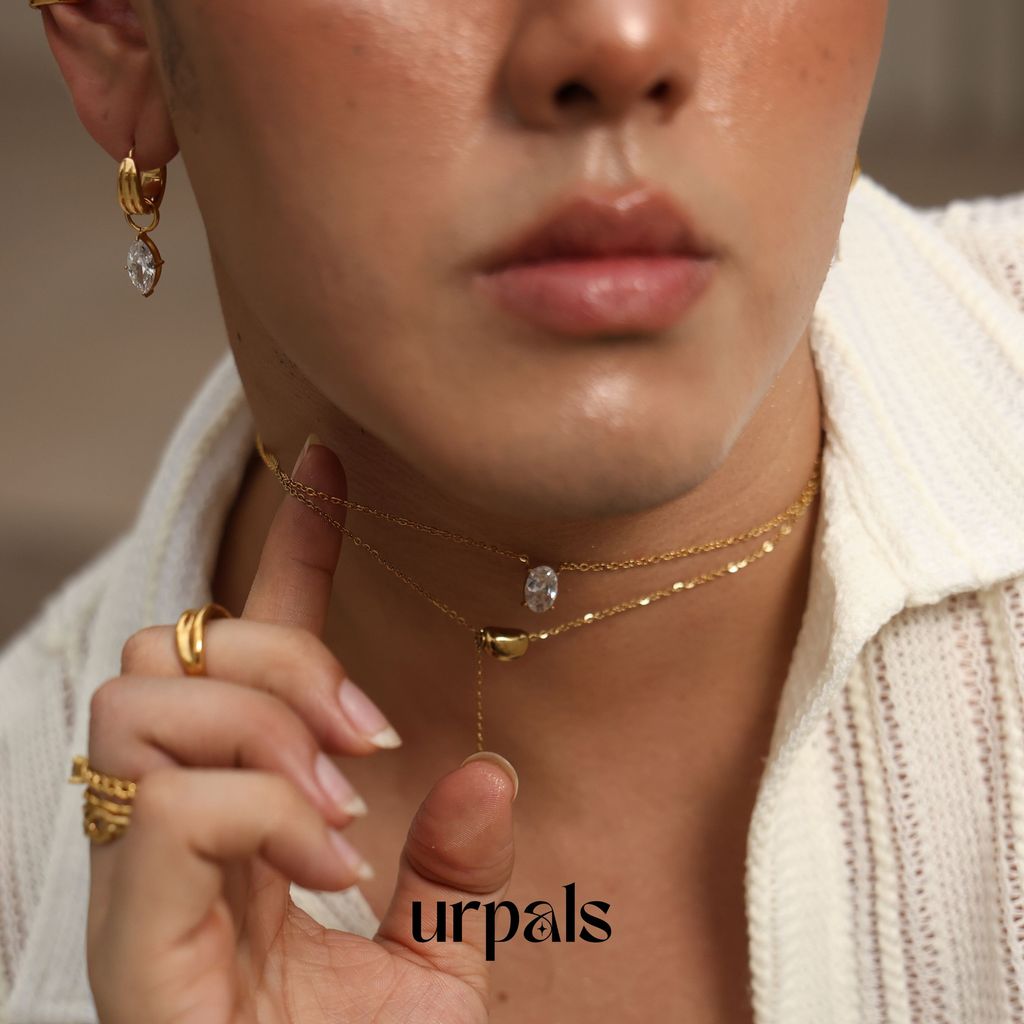 URPALS สร้อยคอ Stainless ชุบทอง18K ทนน้ำ ทนเหงื่อได้ดี