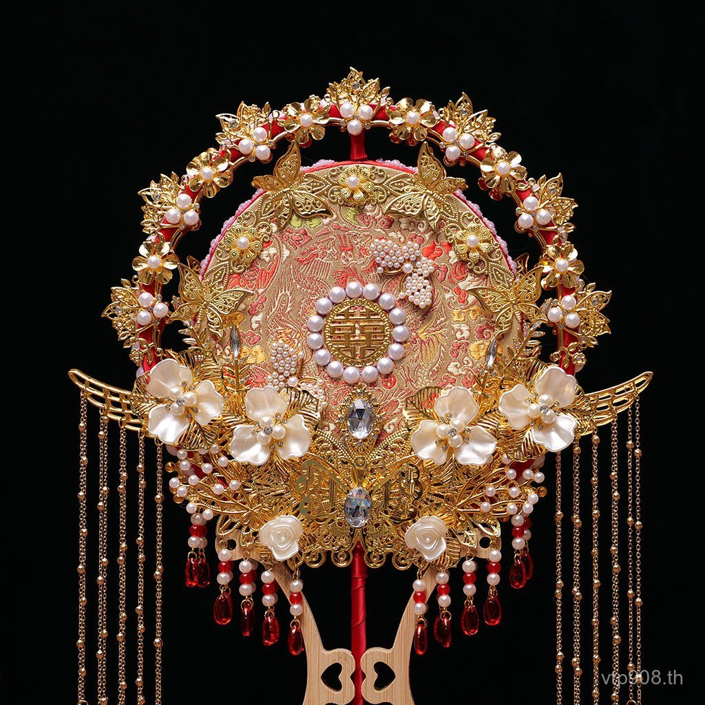 จีนที่ทําด้วยมือแฟนกลุ่มพัดลมฟรีทําเองเจ้าสาวแต่งงานเจ้าสาวแต่งงานพัดลมวัสดุแพคเกจผลิตภัณฑ์สําเร็จรู